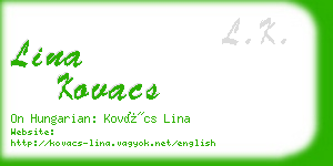 lina kovacs business card